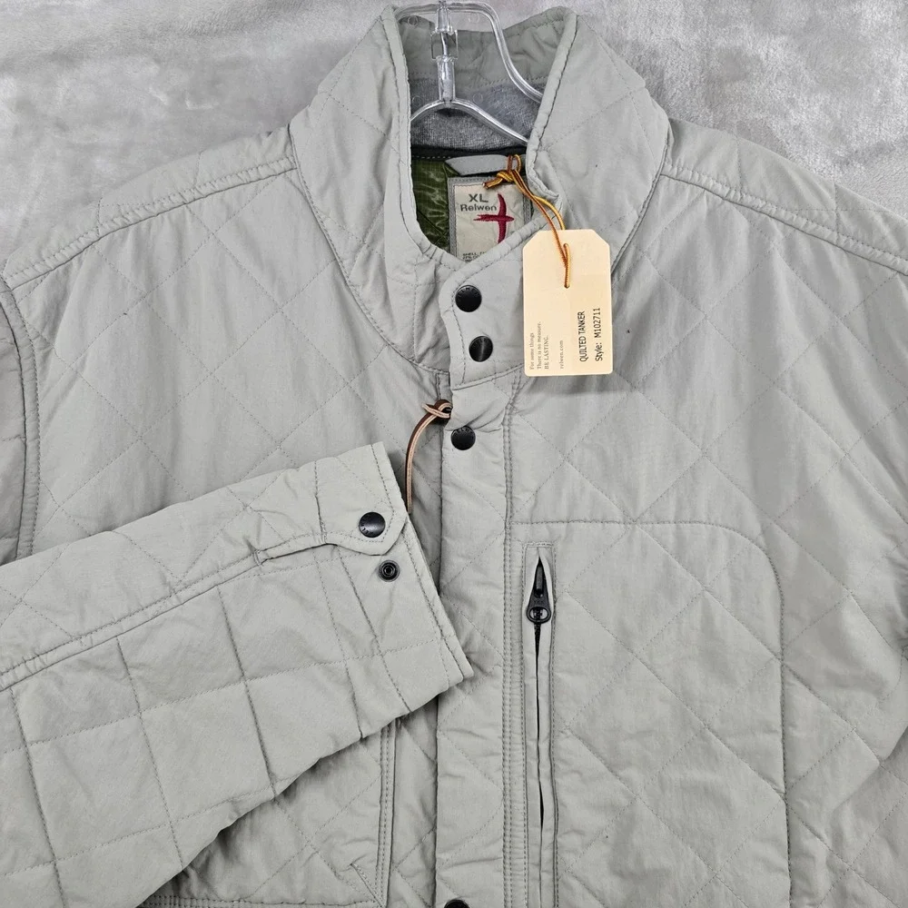 Relwen Size XL Quilted Tanker Jacket Utility Field Coat Light Grey Huckberry NEW
